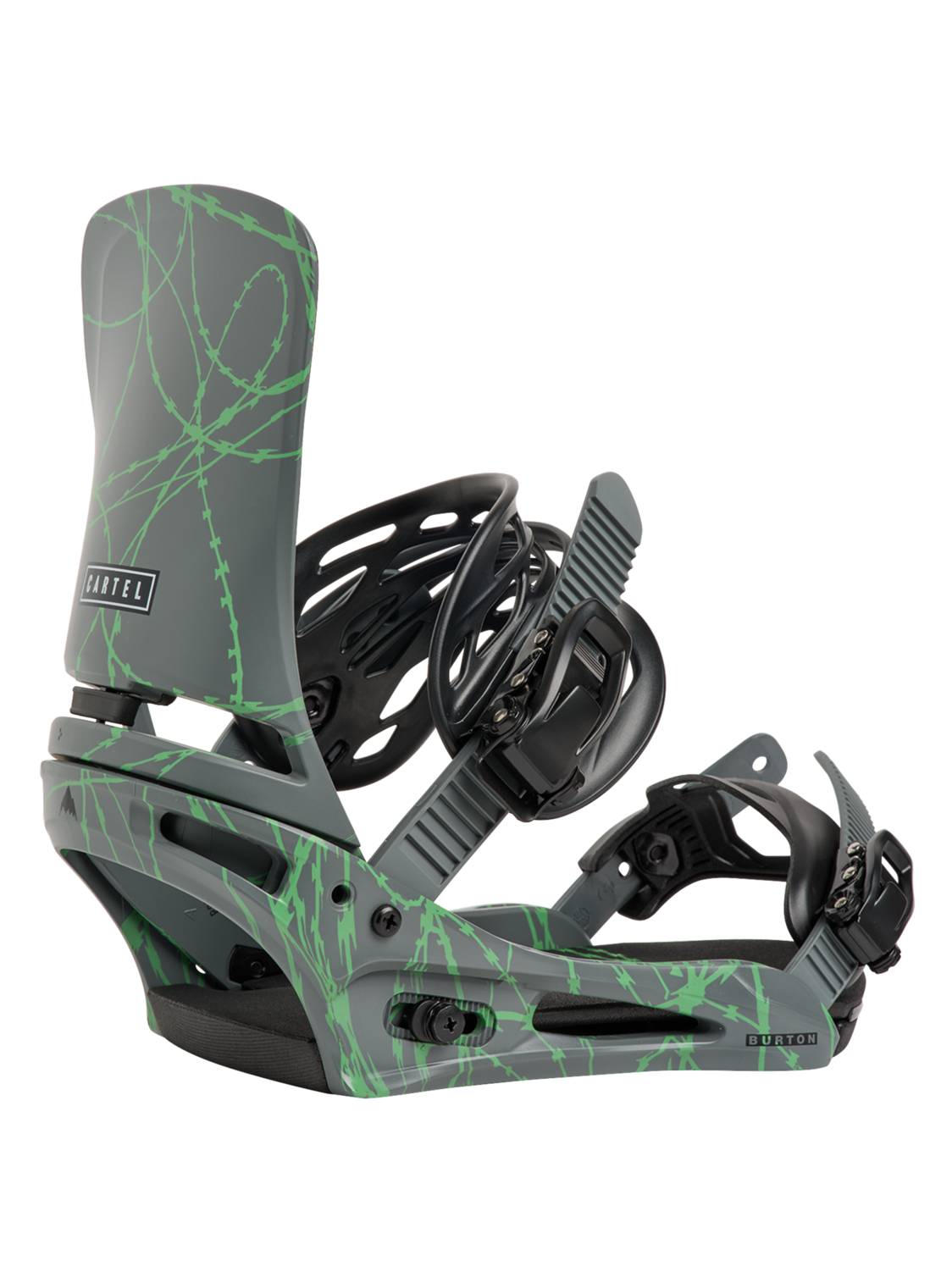 Men's Cartel Re:Flex Snowboard Bindings - Gray/Green Voltage
