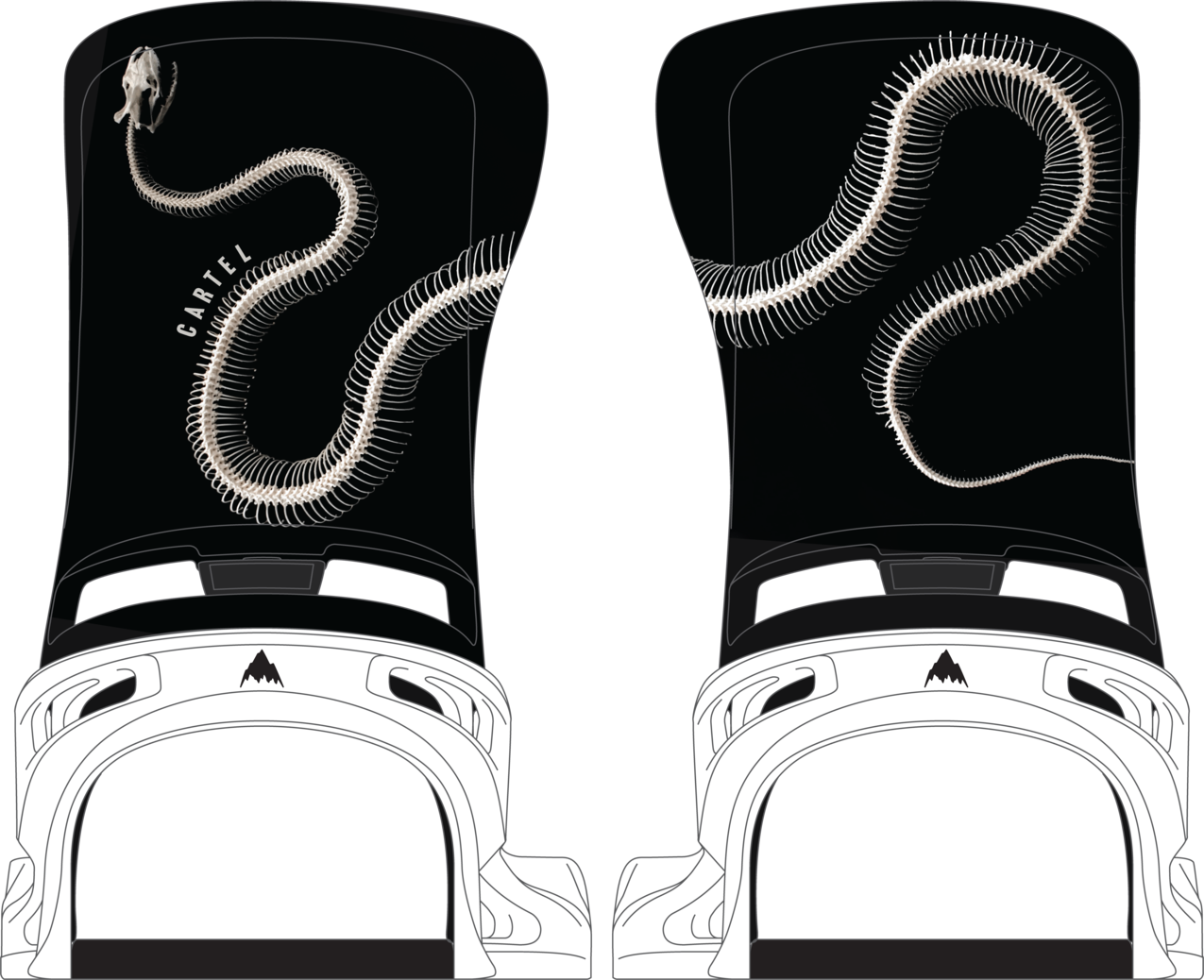 Men's Cartel Re:Flex Snowboard Bindings - Skeleton Snake