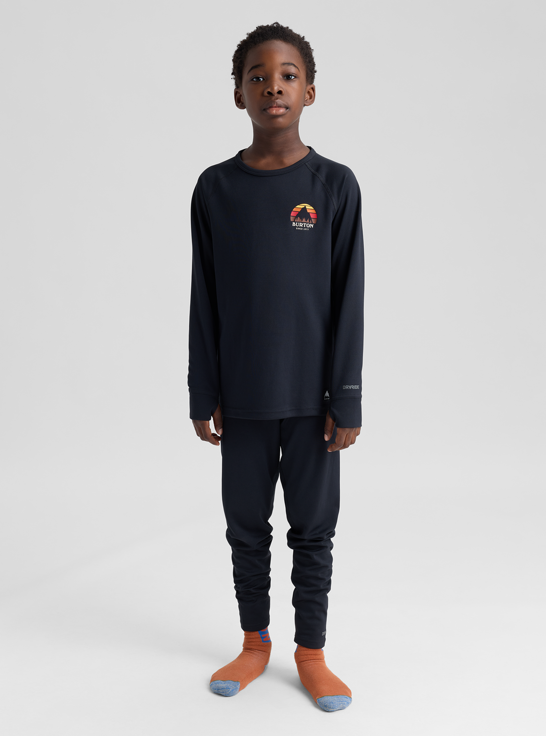 Kids' Lightweight Base Layer Set - True Black
