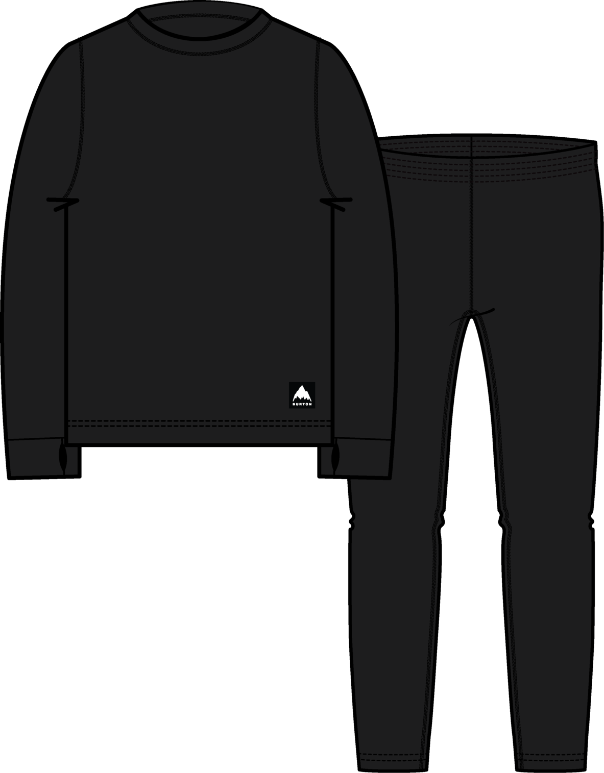 Kids' Fleece Base Layer Set - True Black