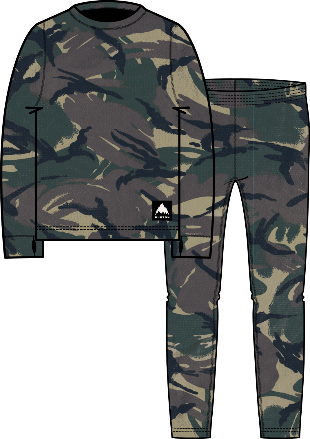 Kids' Fleece Base Layer Set - Seersucker Camo