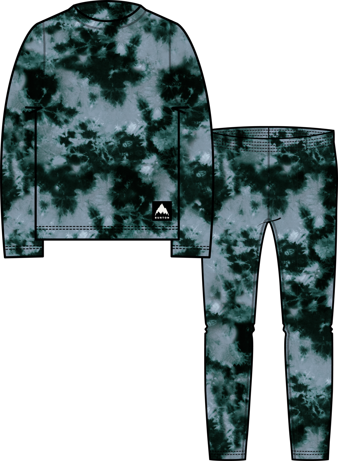 Toddlers' Fleece Base Layer Set - Crumple Dye