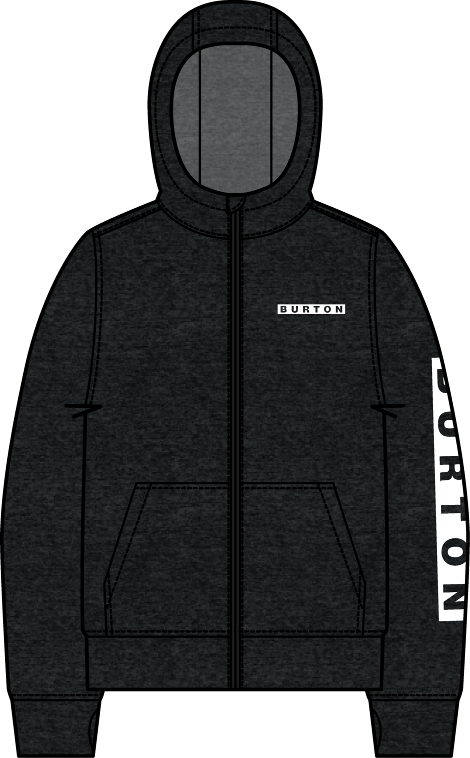 Kids' Oak Full-Zip Hoodie - True Black Heather