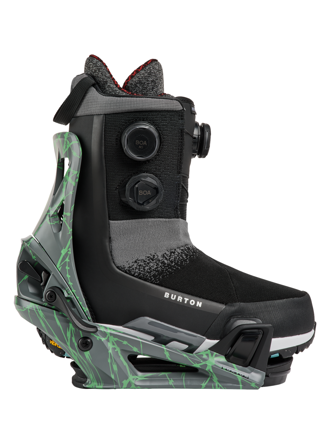 Men's Step On® Re:Flex Snowboard Bindings - Gray/Green Voltage