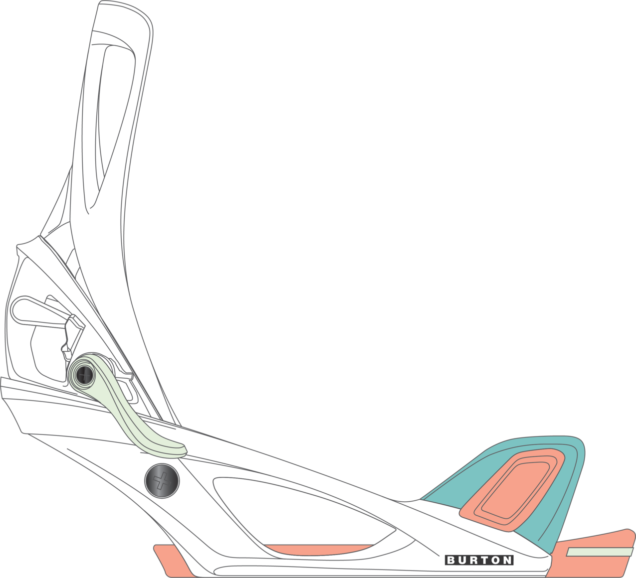 Kids' Burton Step On® Smalls Re:Flex Snowboard Bindings - White/Multi