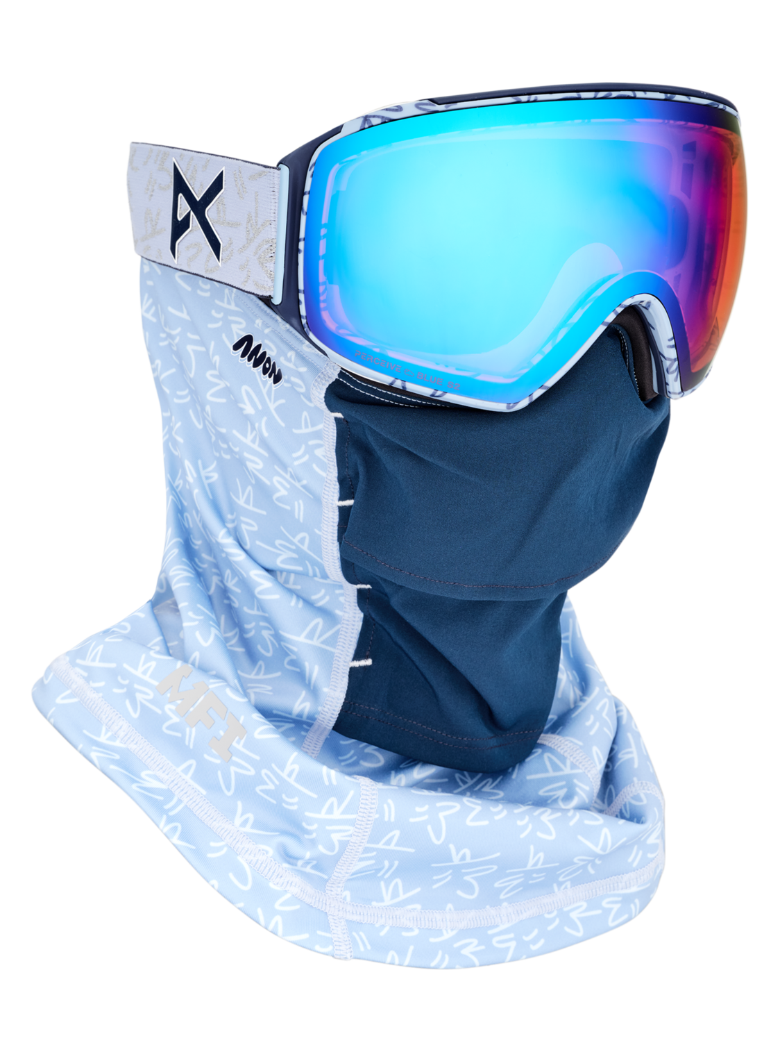 M4 Goggles (Toric) + Bonus Lens + MFI® Face Mask - LBMIDNIGHTGUS / PERCEIVE VARIABLE BLUE
