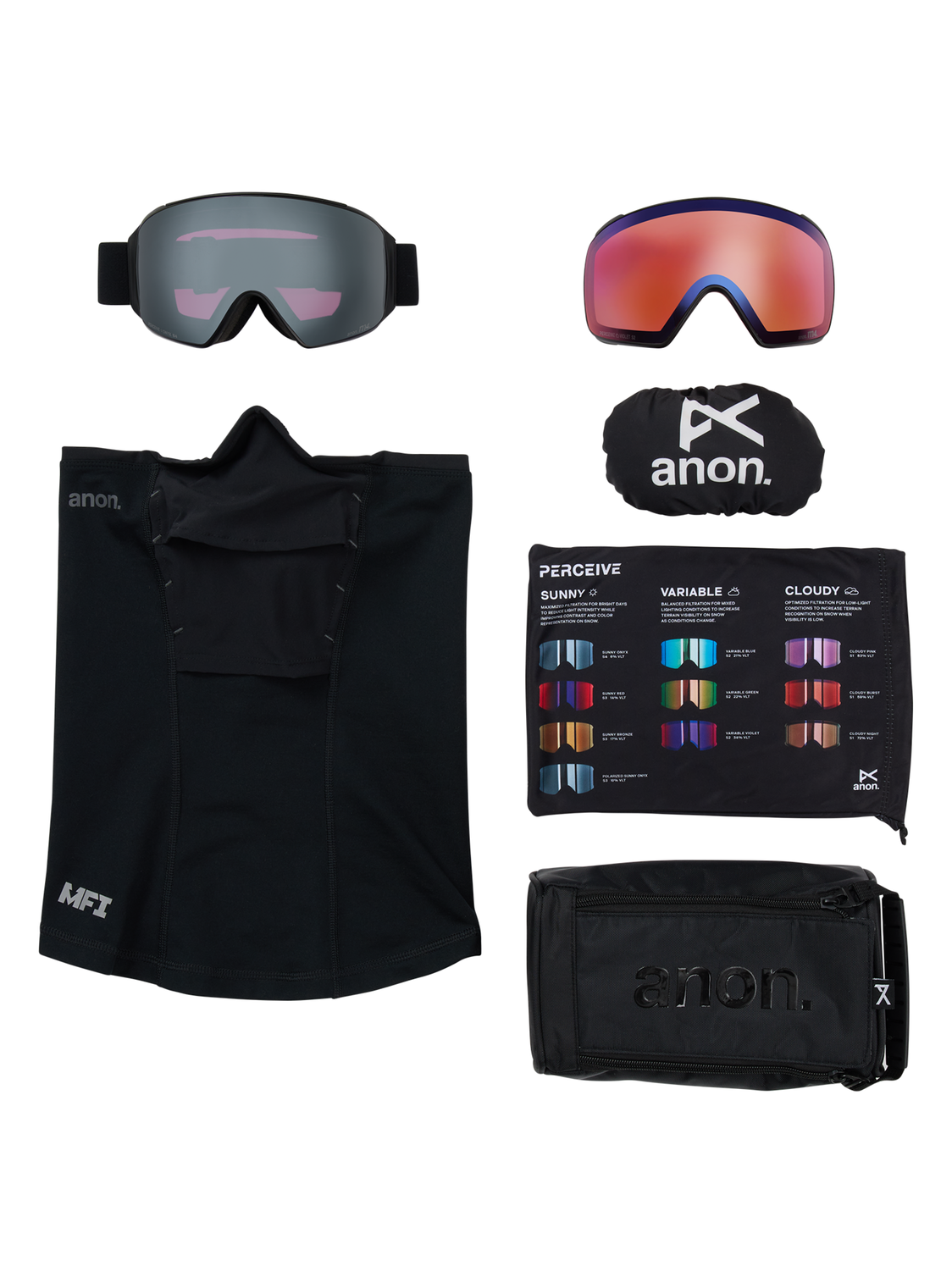 M4 Goggles (Toric) + Bonus Lens + MFI® Face Mask - Smoke/Perceive Sunny Onyx