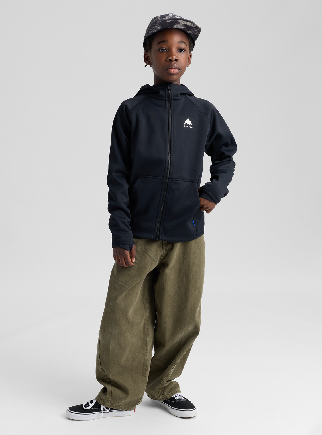 Kids' Burton Crown Weatherproof Full-Zip Fleece - True Black