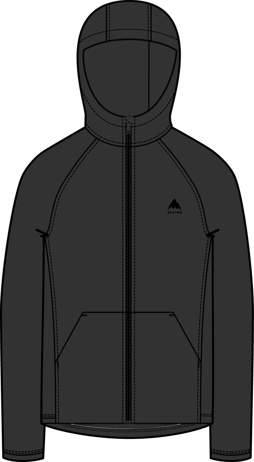 Kids' Burton Crown Weatherproof Full-Zip Fleece - True Black