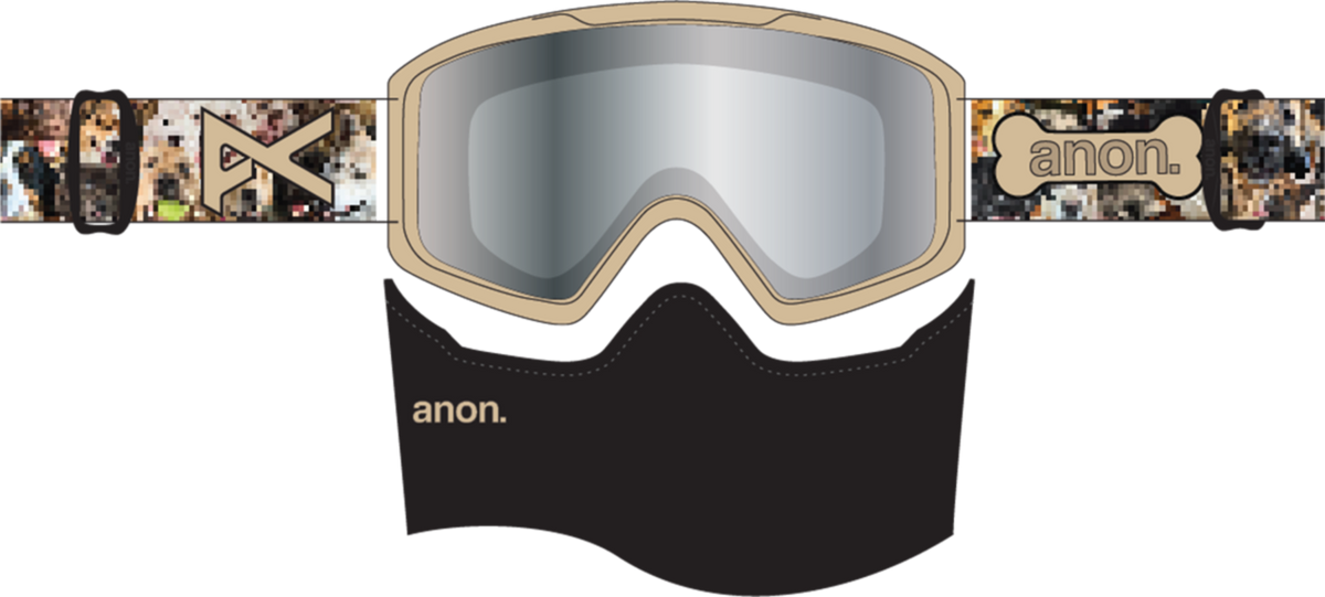 Tracker 2.0 Goggles + MFI® Face Mask - Shop Dogs / Silver Amber