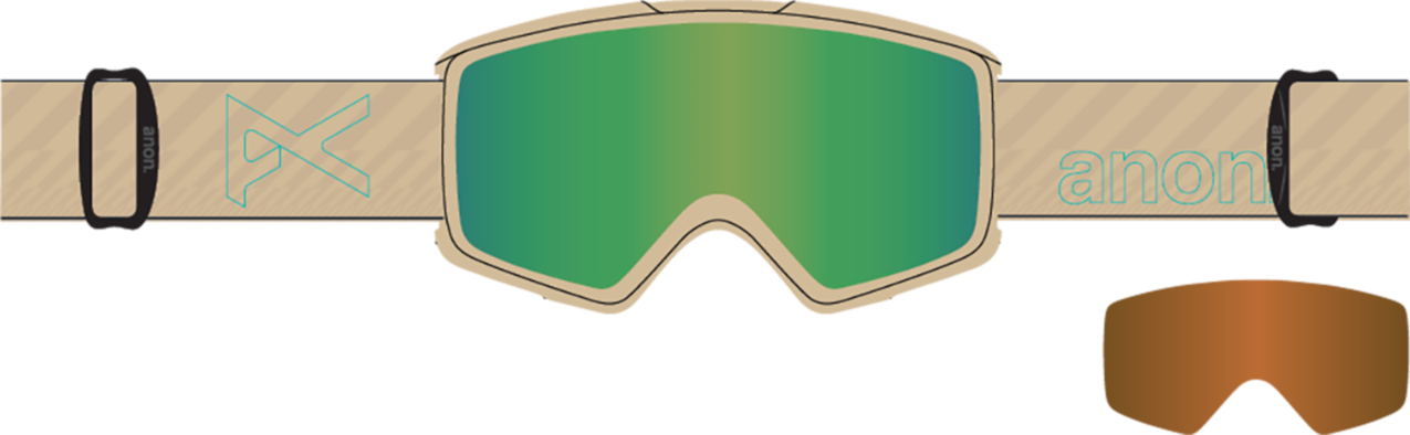 Helix 2.0 Goggles + Bonus Lens - Beechwood/Perceive Variable Green