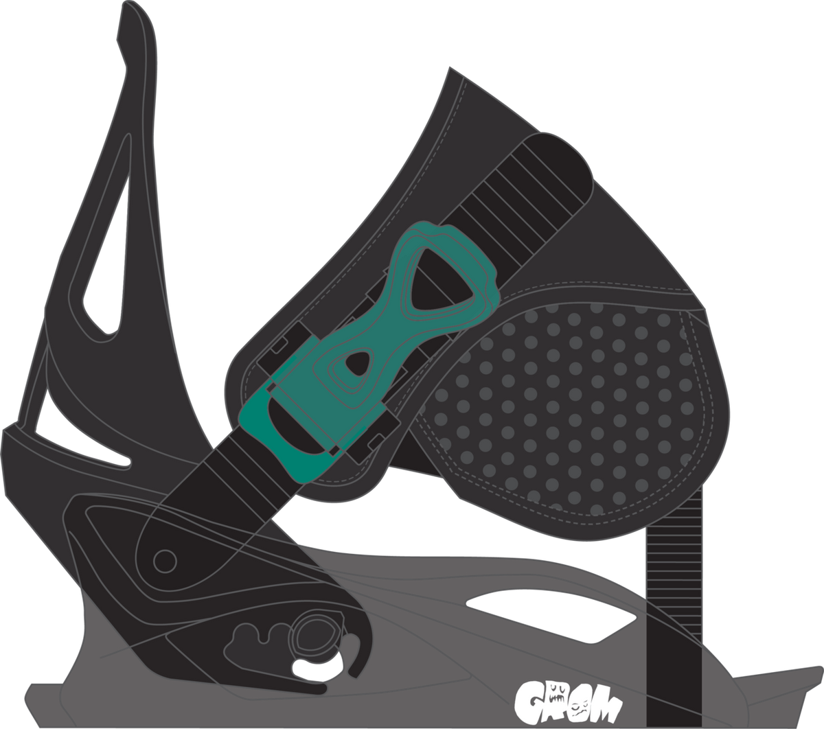 Kids' Mini Grom Disc Snowboard Bindings - Black