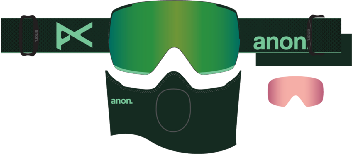 M5 Goggles + Bonus Lens + MFI® Face Mask - Brunswick Green / Perceive Variable Green