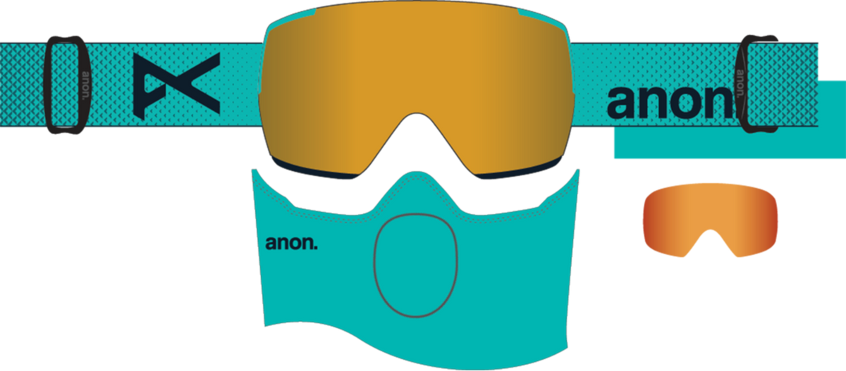 M5 Goggles + Bonus Lens + MFI® Face Mask - Marine / Perceive Sunny Bronze