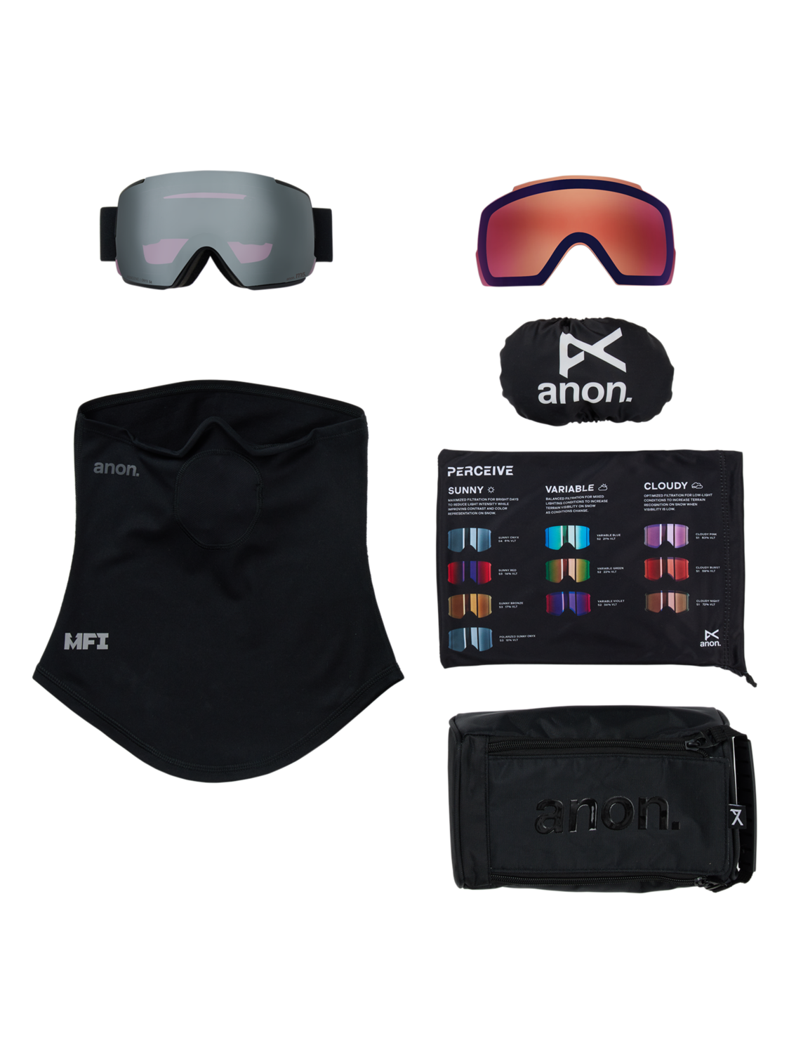 M5 Goggles + Bonus Lens + MFI® Face Mask - Smoke/Perceive Sunny Onyx