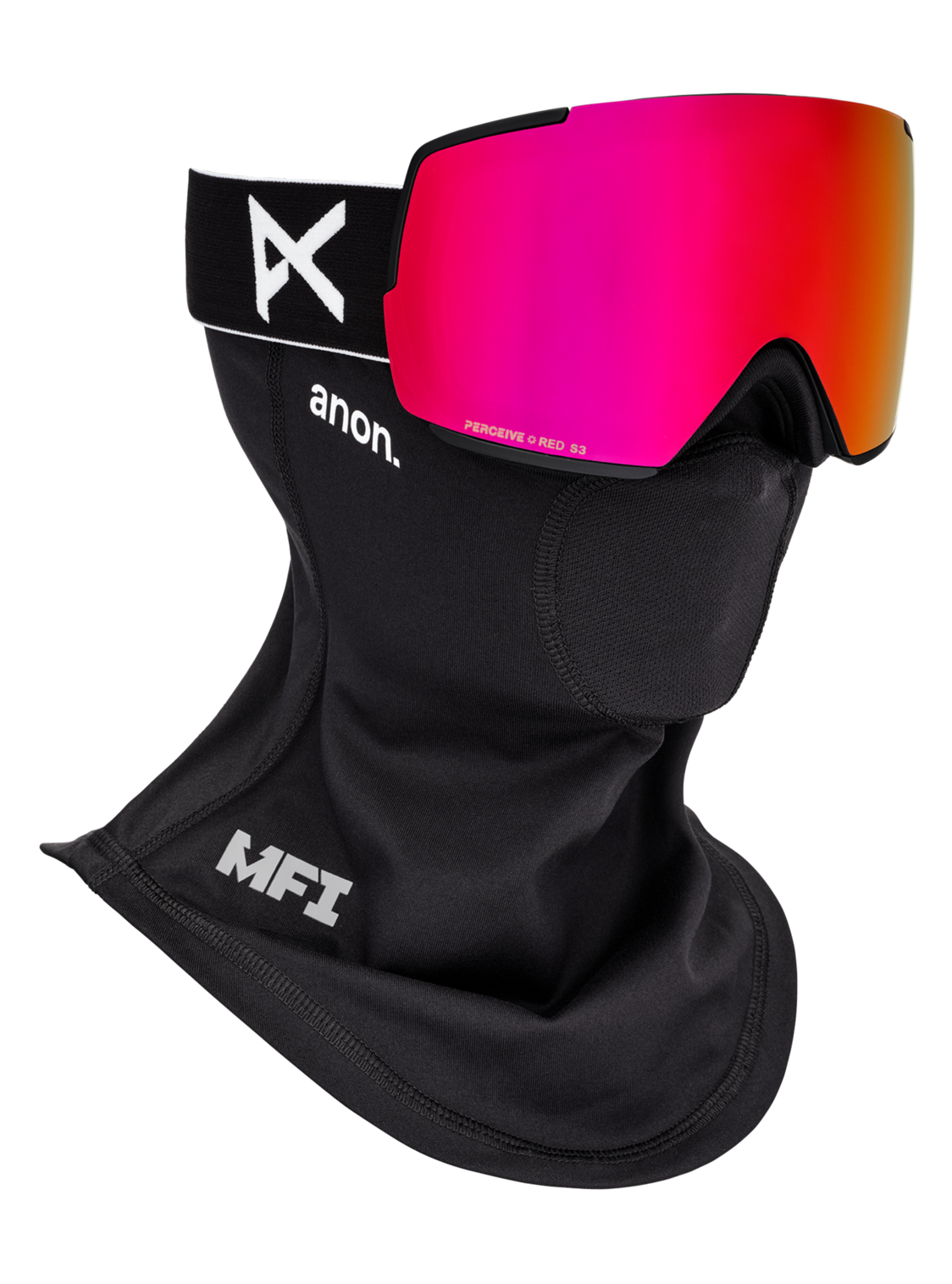 M5 Goggles + Bonus Lens + MFI® Face Mask - Black/Perceive Sunny Red