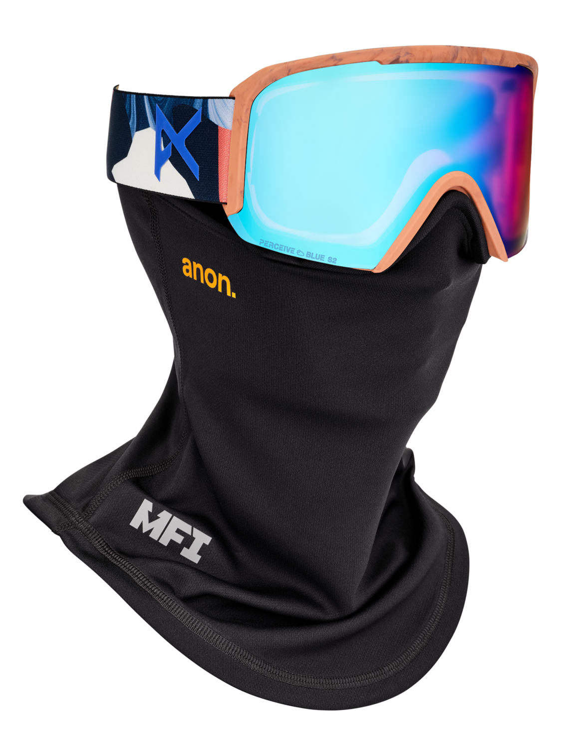 Nesa Goggles + Bonus Lens + MFI® Face Mask - Marble Collage / Perceive Variable Blue