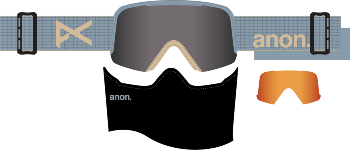Nesa Goggles + Bonus Lens + MFI® Face Mask - Airstream Blue / Perceive Sunny Onyx