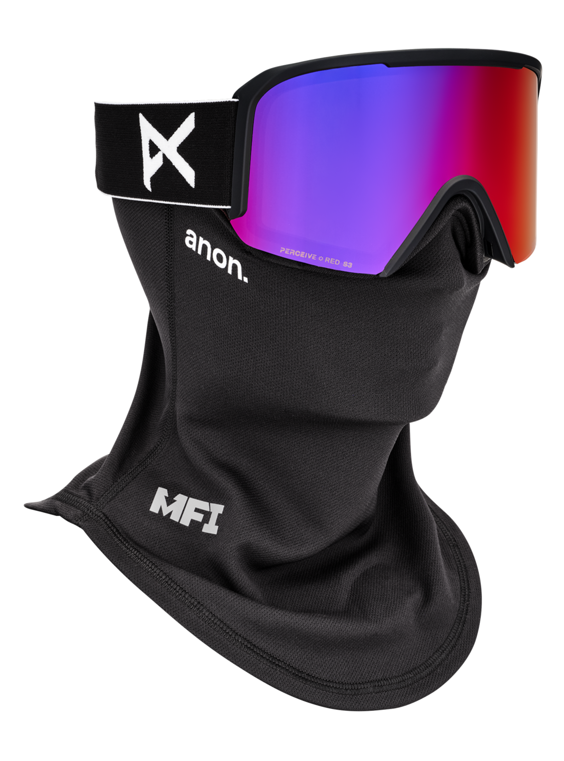 Nesa Goggles + Bonus Lens + MFI® Face Mask - Black/Perceive Sunny Red
