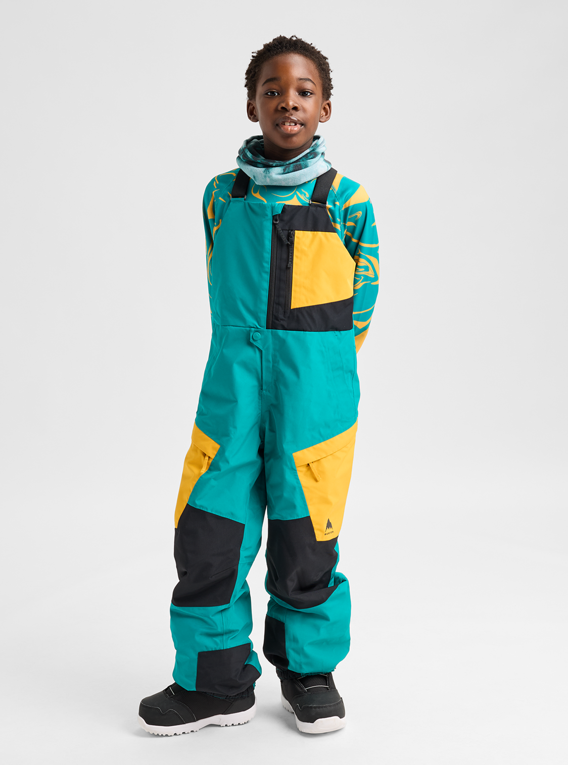 Kids' Powline GORE-TEX Bib Pants - Pacific Teal/Goldenrod/True Black