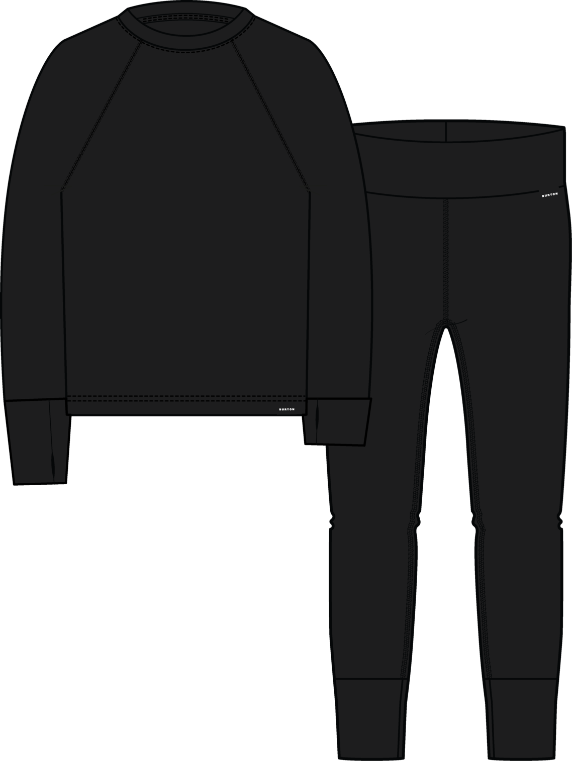 Kids' and Toddlers' Merino Wool Base Layer Set - True Black
