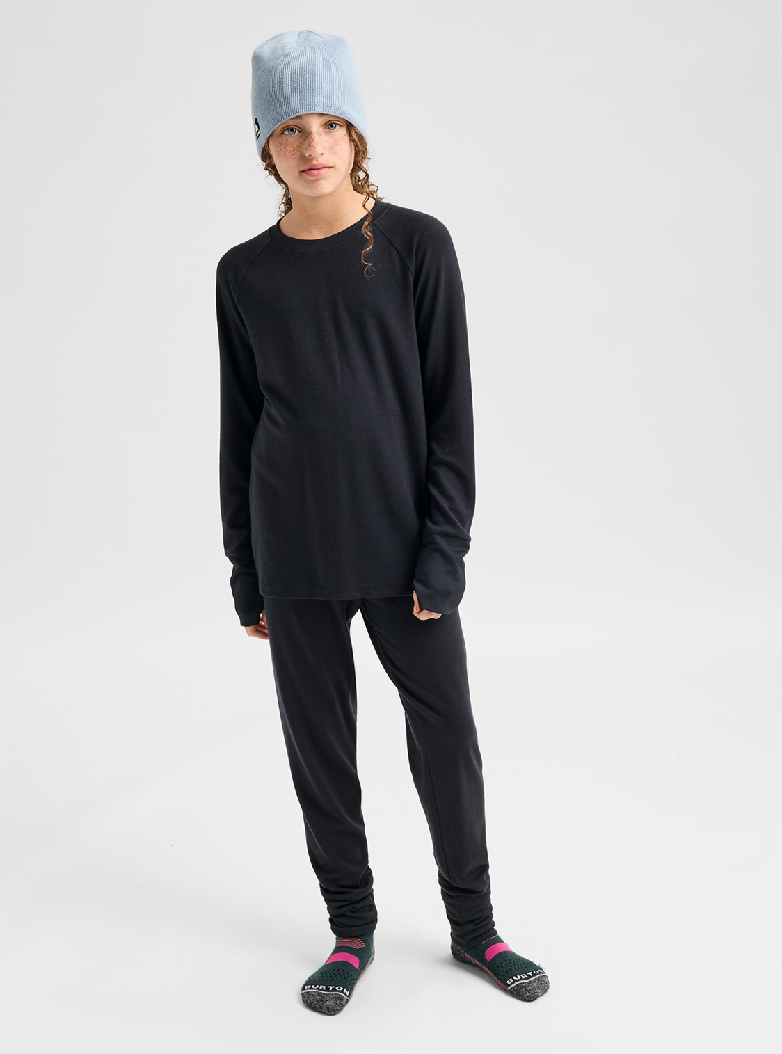 Kids' and Toddlers' Merino Wool Base Layer Set - True Black