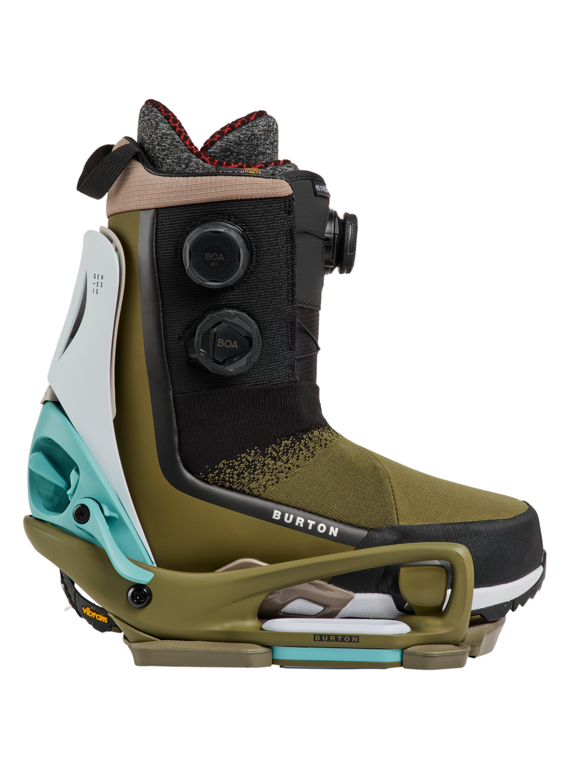 Men's Step On® Genesis EST® Snowboard Bindings - White/Dried Moss