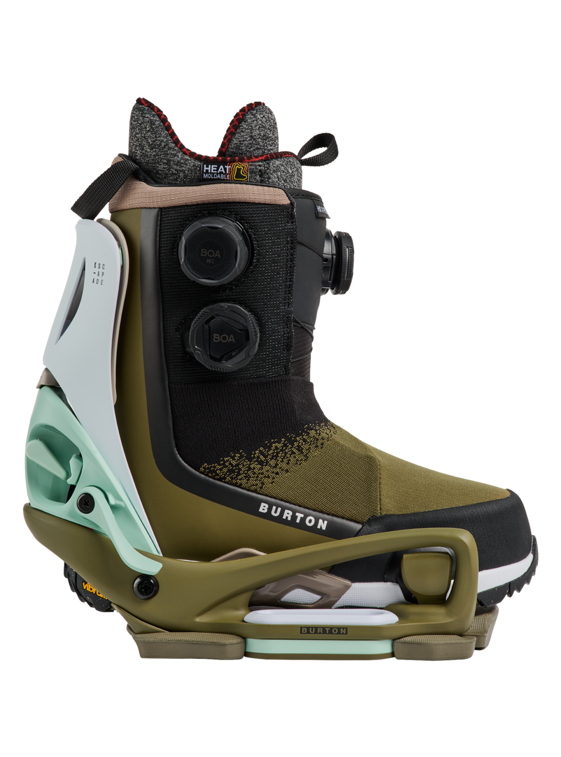 Women's Step On® Escapade EST® Snowboard Bindings - White/Dried Moss