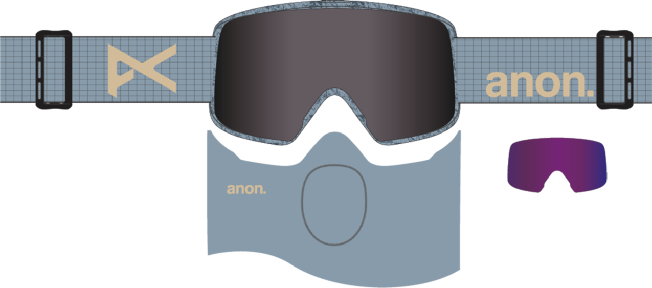 M6 Goggles + Bonus Lens + MFI® Face Mask - Airstream Blue / Perceive Sunny Onyx