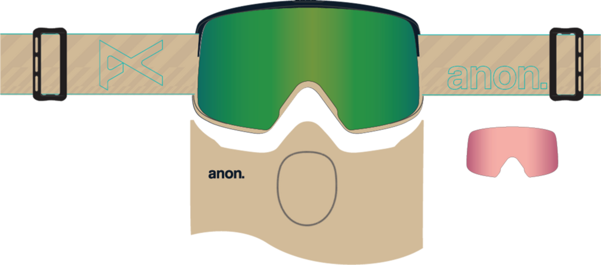 M6 Goggles + Bonus Lens + MFI® Face Mask - Beechwood/Perceive Variable Green