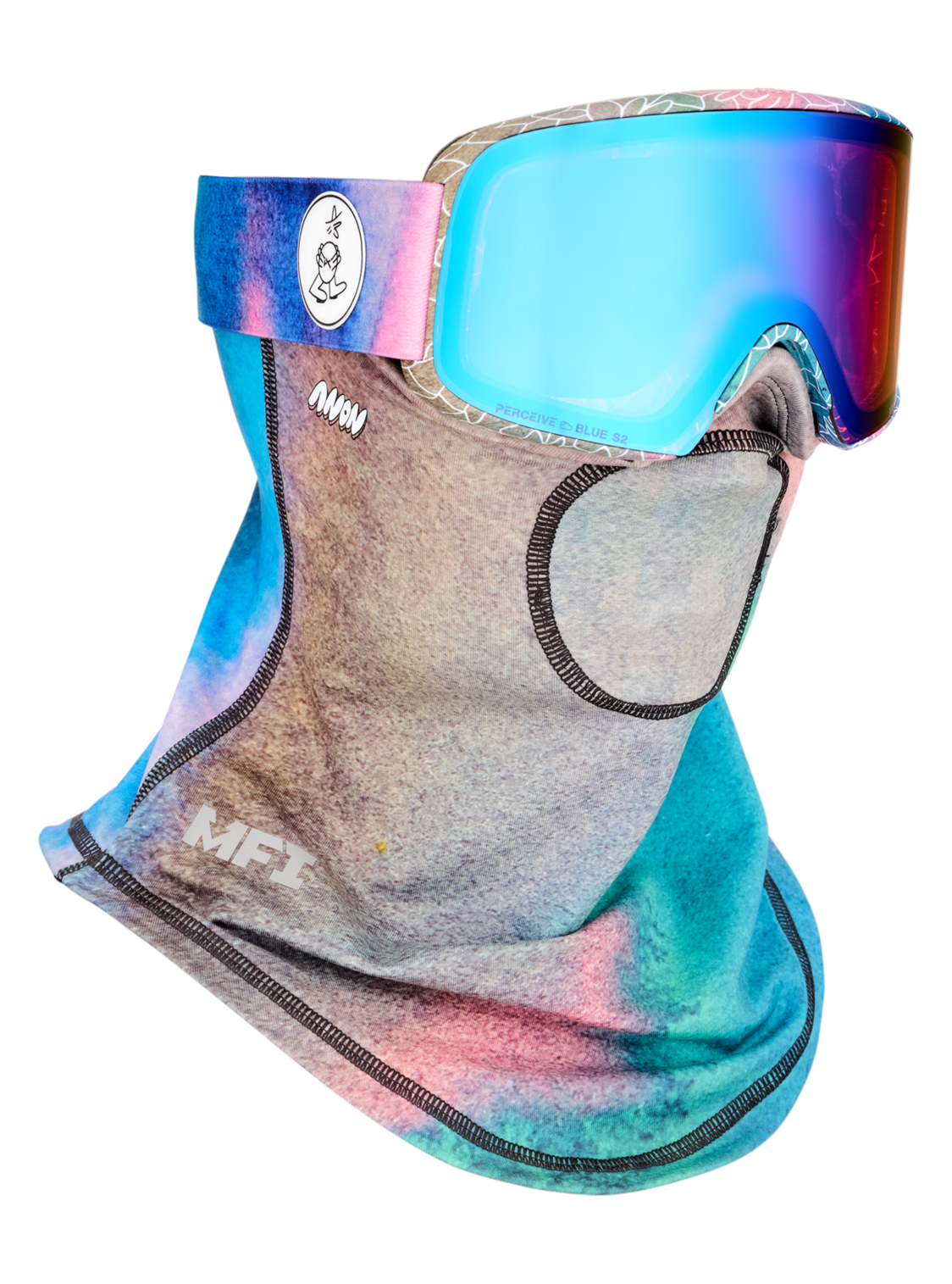 M6 Goggles + Bonus Lens + MFI® Face Mask - LB Watercolor / Perceive Variable Blue
