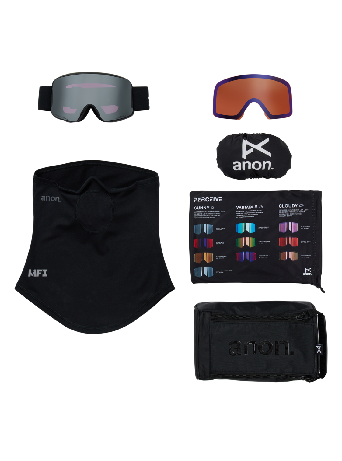 M6 Goggles + Bonus Lens + MFI® Face Mask - Smoke/Perceive Sunny Onyx