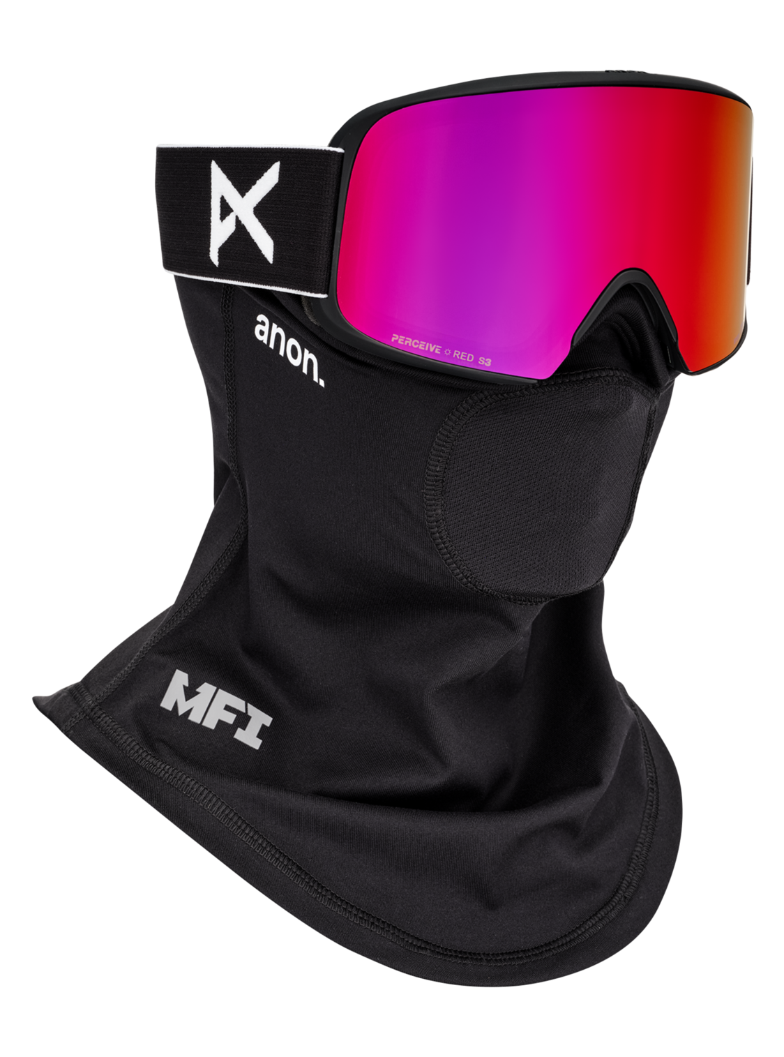 M6 Goggles + Bonus Lens + MFI® Face Mask - Black/Perceive Sunny Red