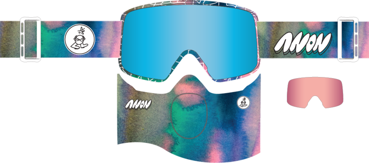 M6S Goggles + Bonus Lens + MFI® Face Mask - LB Watercolor / Perceive Variable Blue