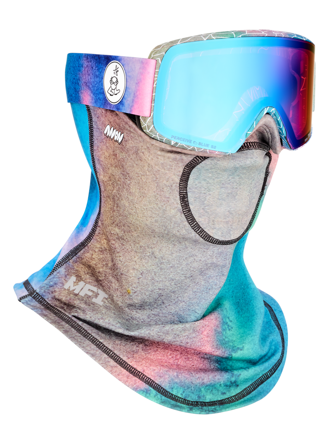 M6S Goggles + Bonus Lens + MFI® Face Mask - LB Watercolor / Perceive Variable Blue