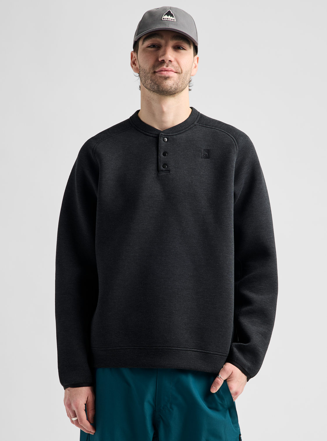 Men's SpaceCloud Henley - True Black Heather