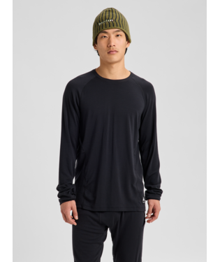 Men's Merino Blend Midweight Base Layer Crew - True Black
