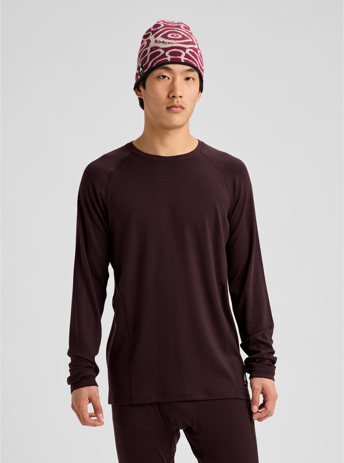 Men's Merino Blend Midweight Base Layer Crew - Bear Hug Brown