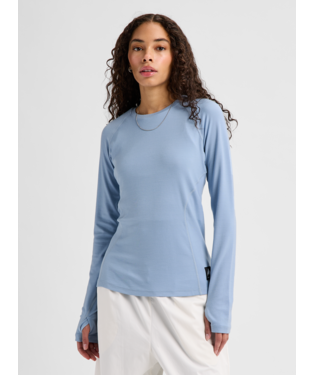 Women's Merino Blend Midweight Base Layer Crew - Airstream Blue
