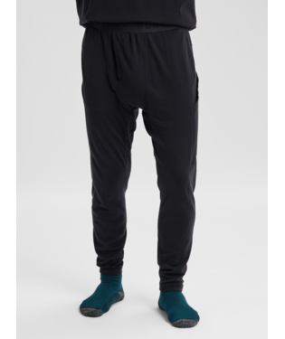 Men's Merino Blend Midweight Base Layer Pants - True Black