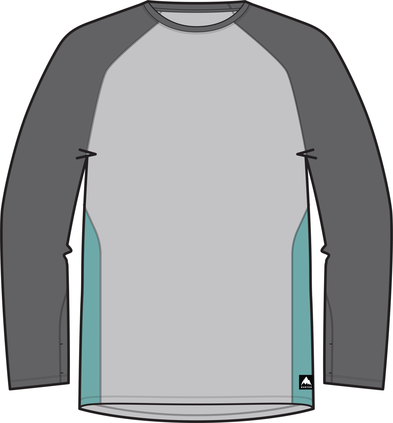 Men's Synthetic Midweight Base Layer Crew - Gray Cloud/Gotham Gray/Mineral Blue