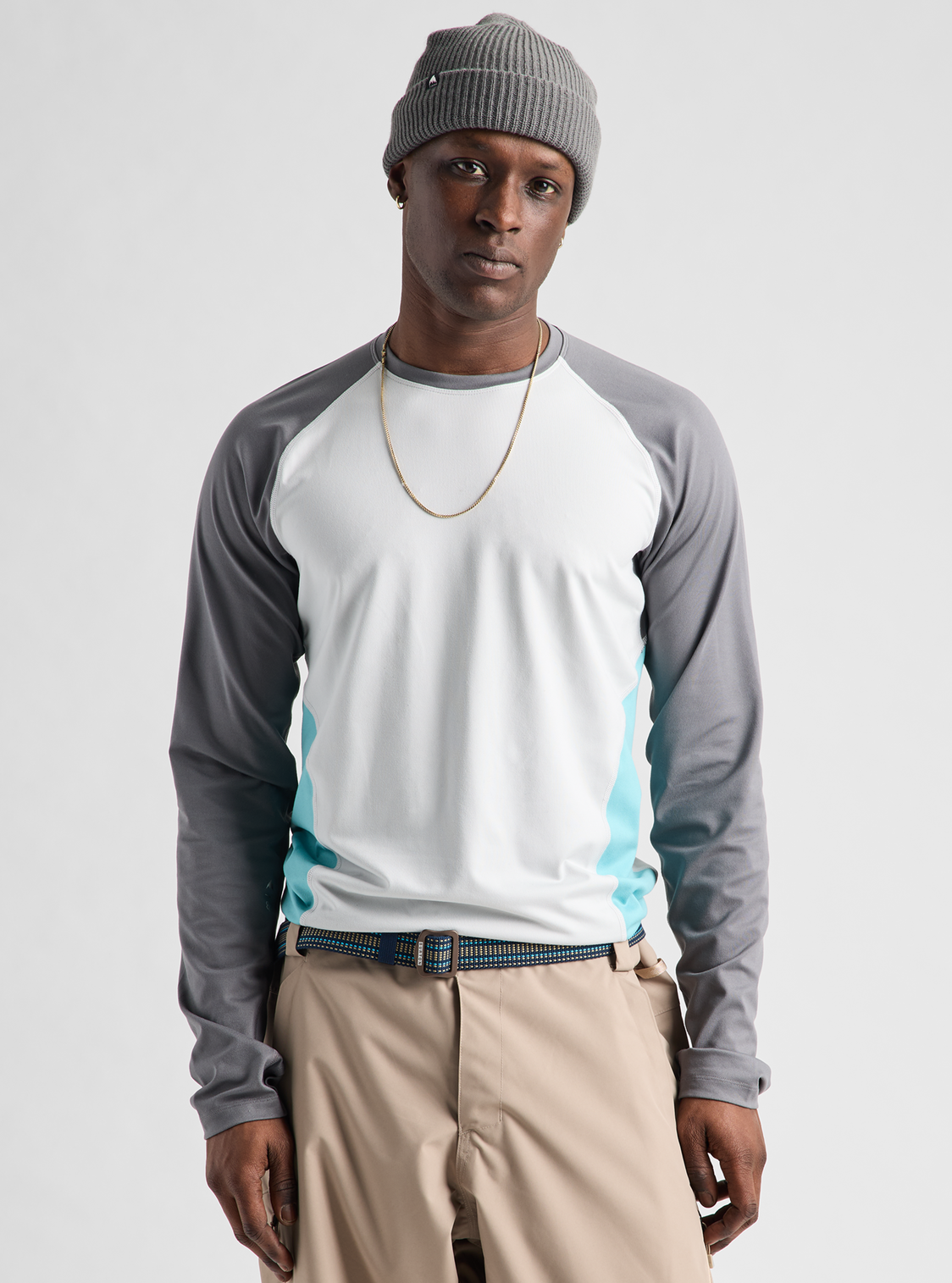 Men's Synthetic Midweight Base Layer Crew - Gray Cloud/Gotham Gray/Mineral Blue