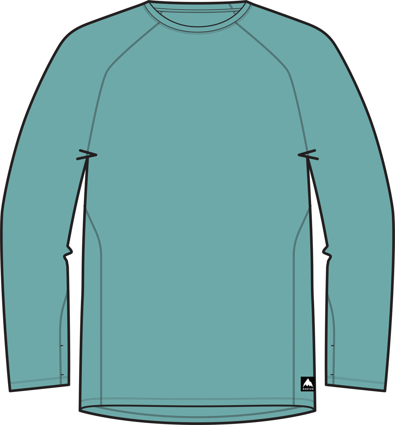 Men's Synthetic Midweight Base Layer Crew - Mineral Blue