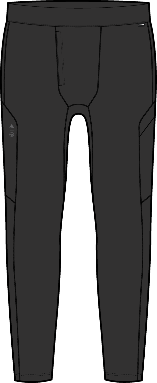 Men's Synthetic Midweight Base Layer Pants - True Black