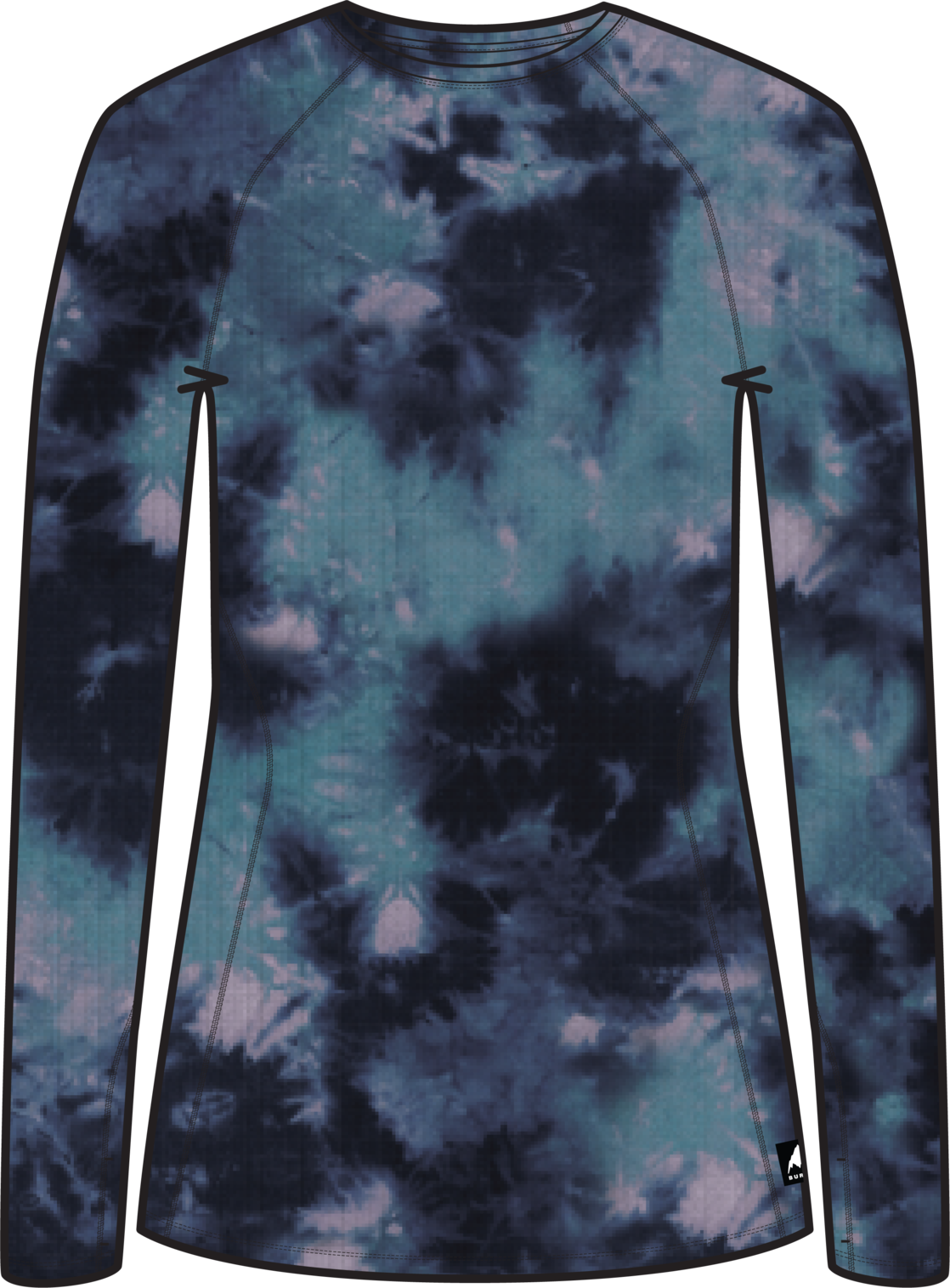 Women's Lightweight Base Layer Crewneck - Crystal Dye