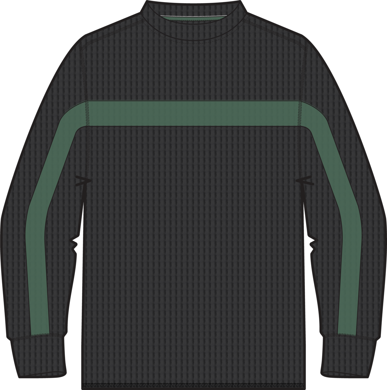AG Tech Layer Waffle Crewneck - TRUBLK/DIRTYMONEY