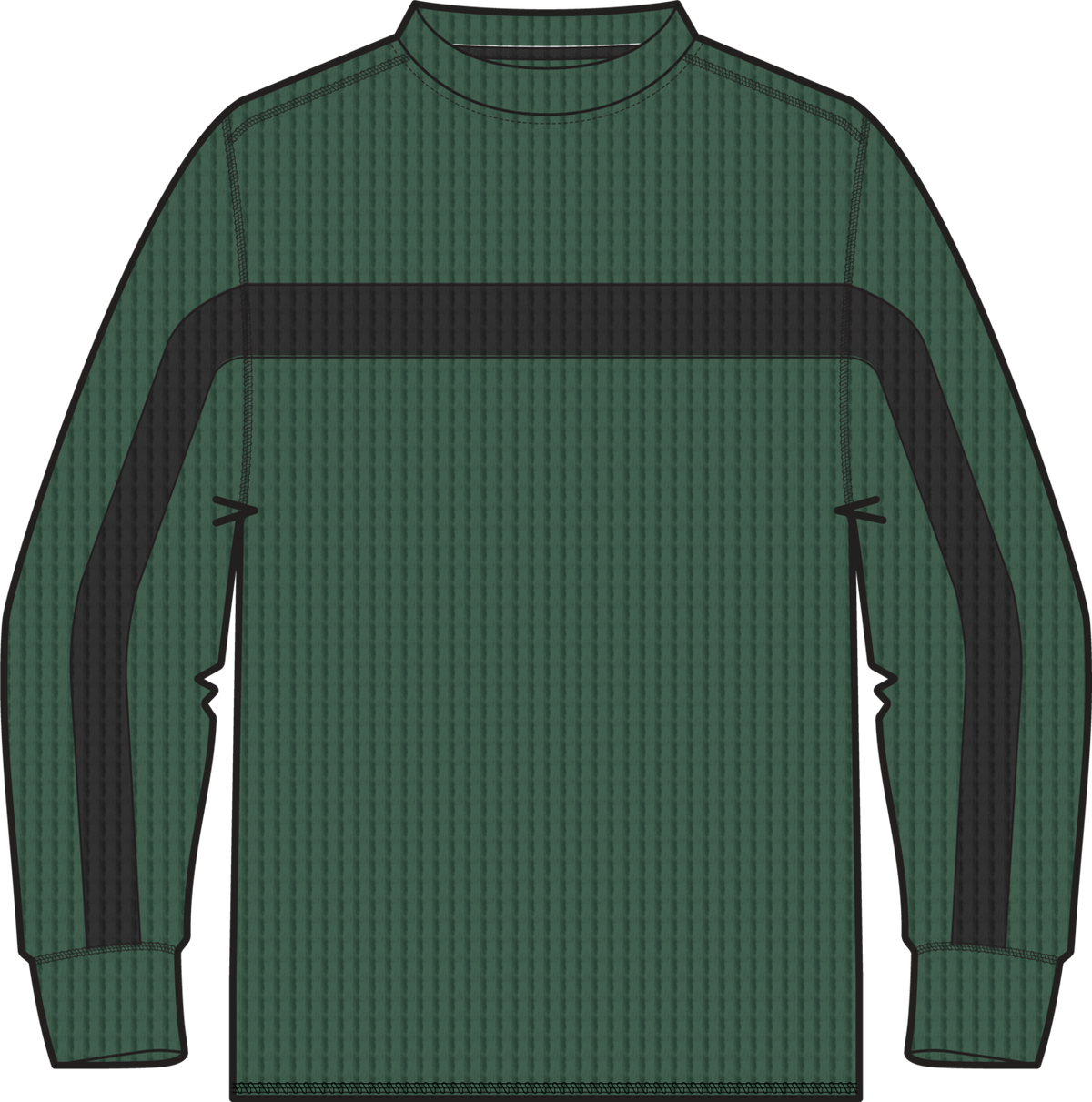 AG Tech Layer Waffle Crewneck - DIRTYMONEY/TRUBLK