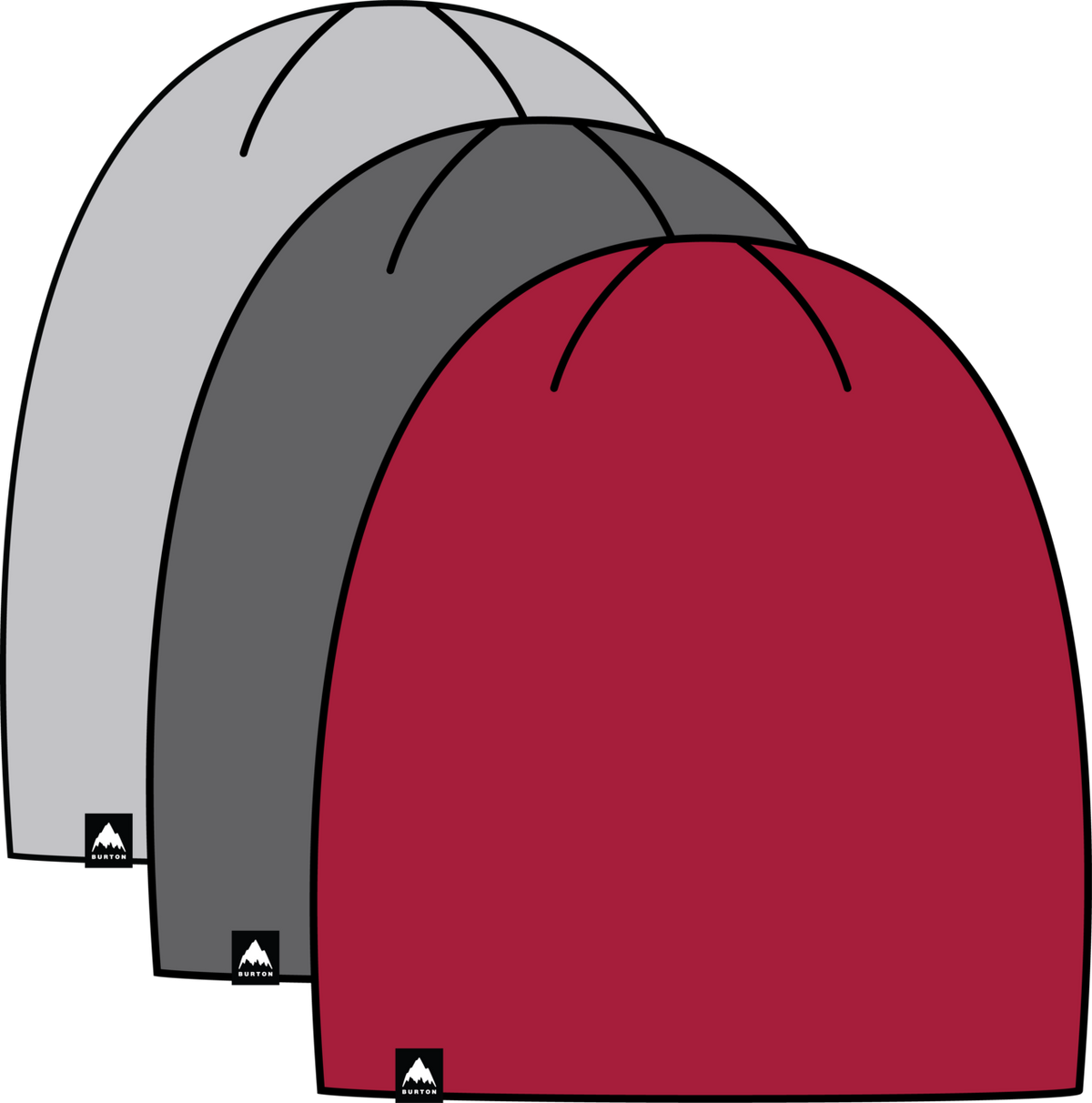 DND Beanie (3 Pack) - Gray Cloud/Gotham Gray/Geranium Red