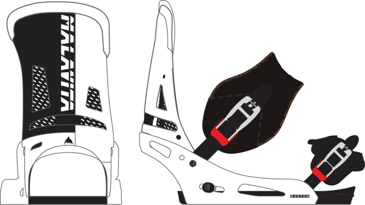 Men's Malavita X Snowboard Bindings - BLACK/WHITE