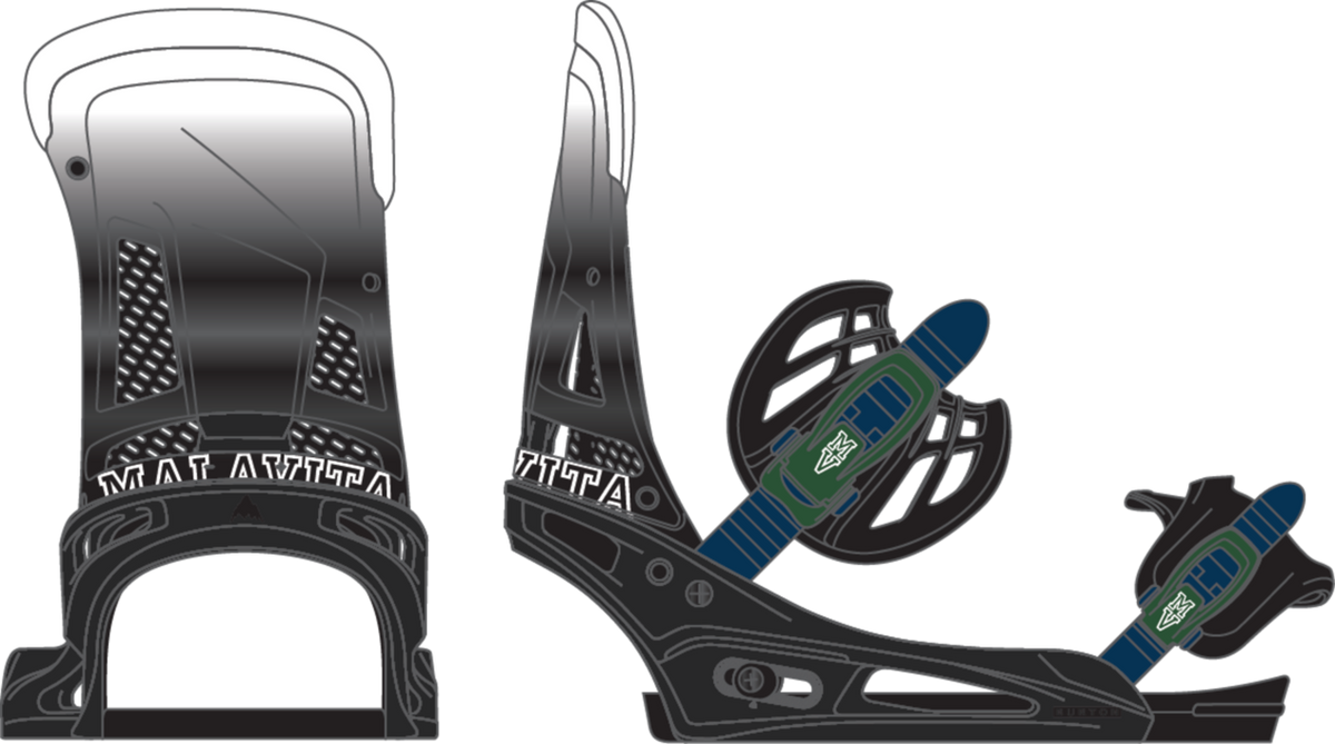 Men's Malavita Snowboard Bindings - BLACK FADE